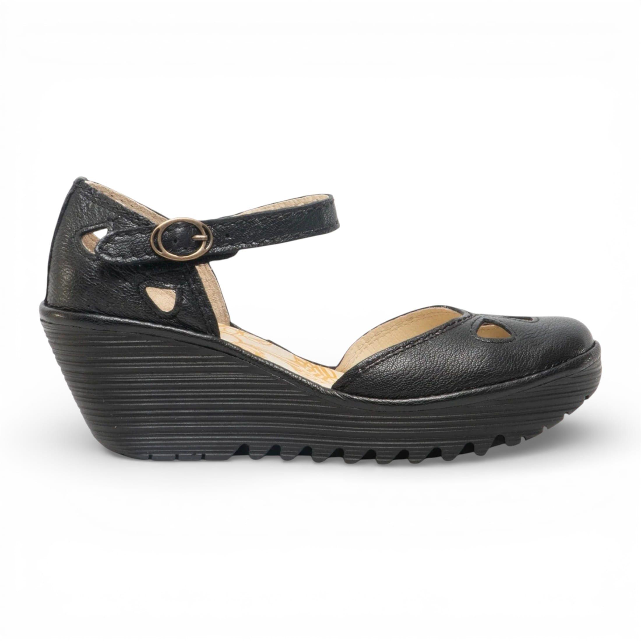 Fly London Yuna Leather Wedge Sandals by INFINITY LEATHER