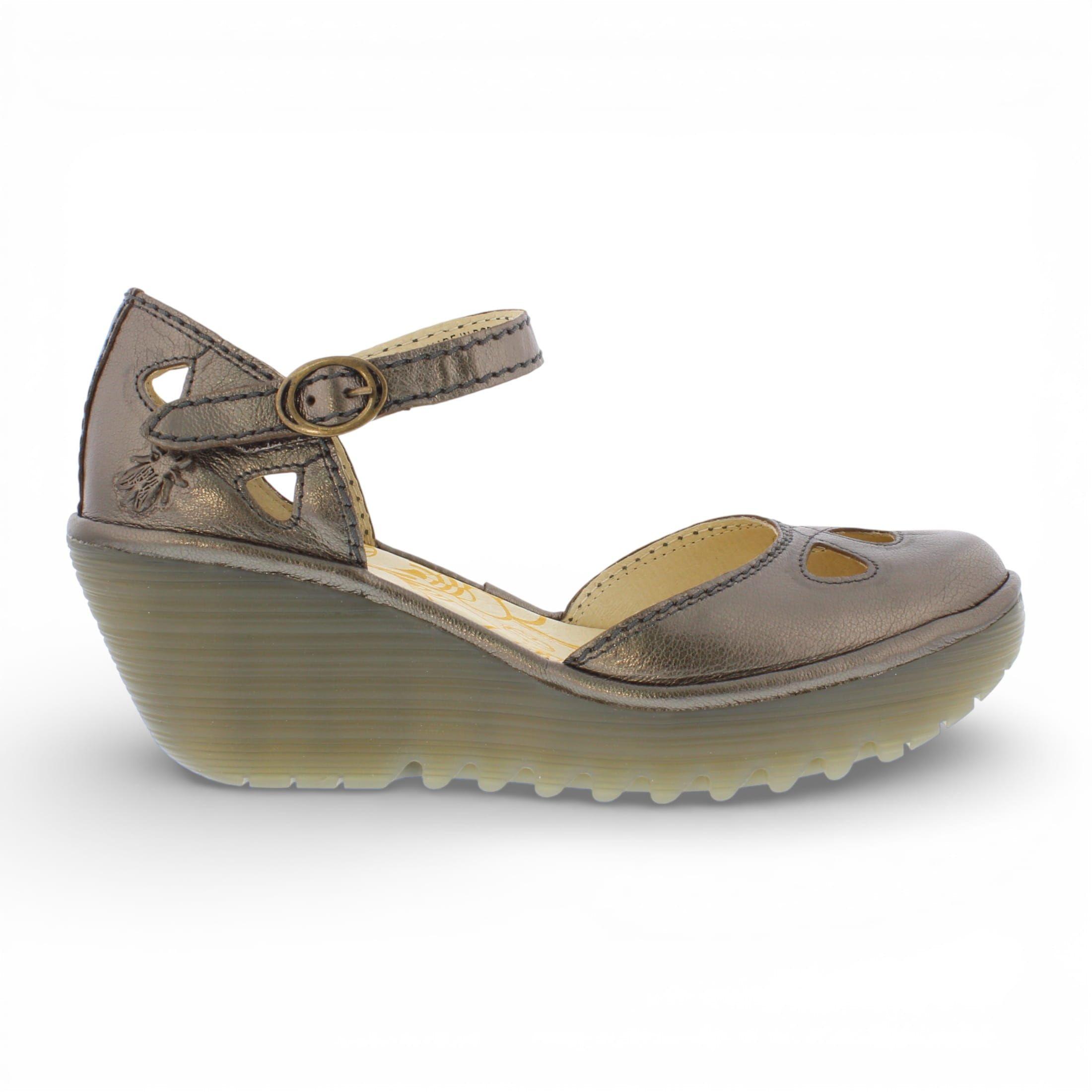 Fly London Yuna Leather Wedge Sandals by INFINITY LEATHER