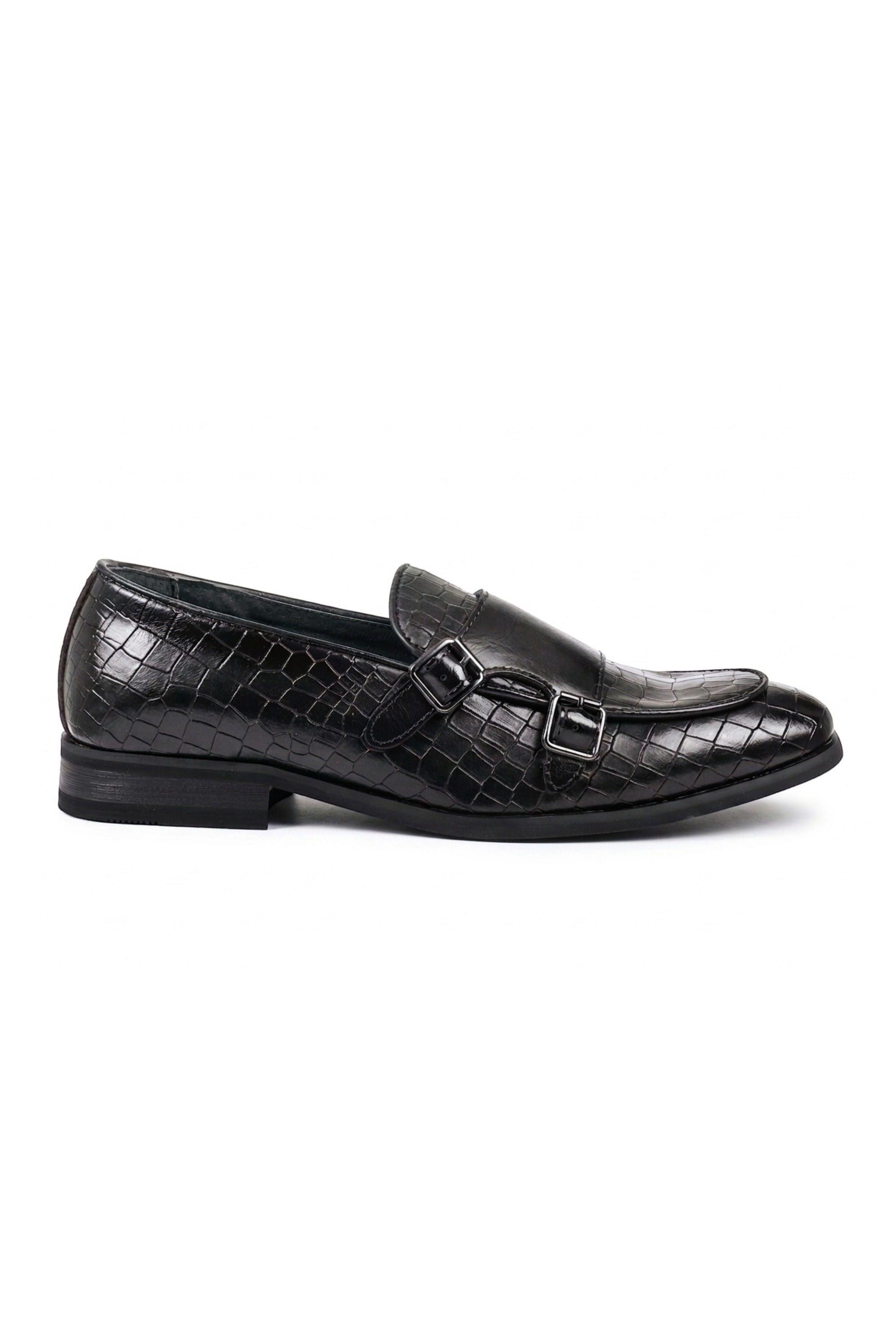 Fuax Leather Double Monk Strap Loafer Shoes - N1038 by INFINITY LEATHER