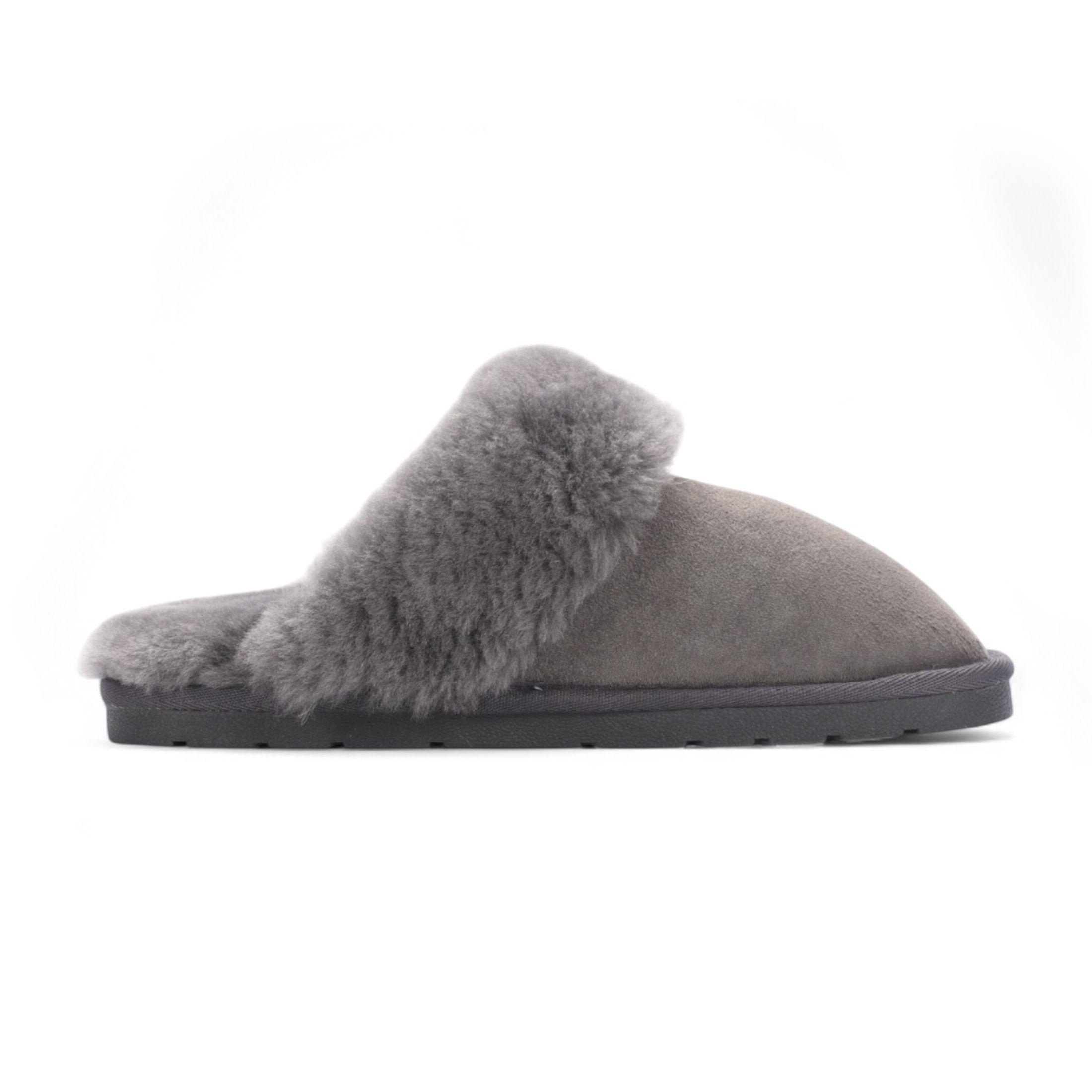 Genuine Sheepskin Suede Mule Winter Slippers - Luna by INFINITY LEATHER