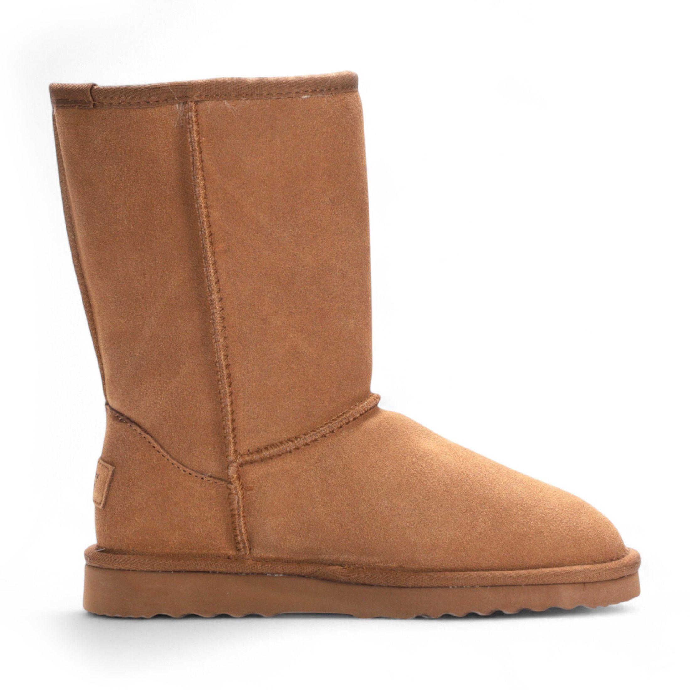 Genuine Sheepskin Suede Slip-On Ankle Winter Boots - Dusk by INFINITY LEATHER