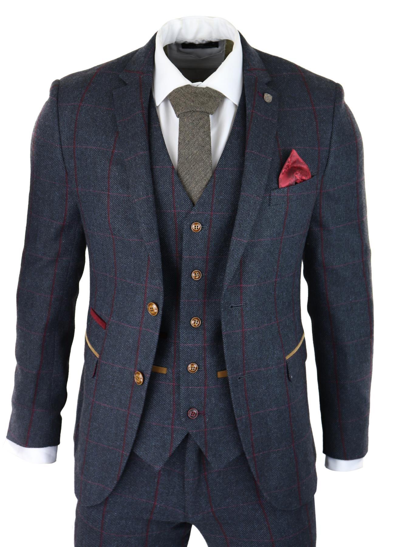 Herringbone Tweed Suit 3 Piece Peaky Blinders 1920s Tailored Fit by INFINITY LEATHER