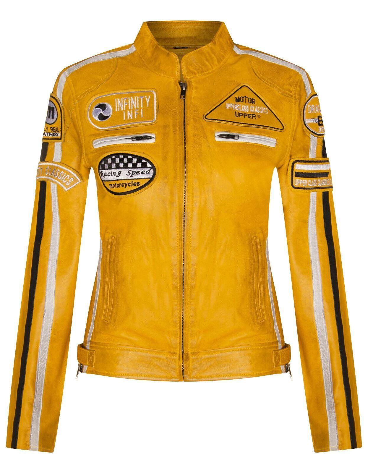 Leather Biker Racing Badges Jacket-Agadir by INFINITY LEATHER