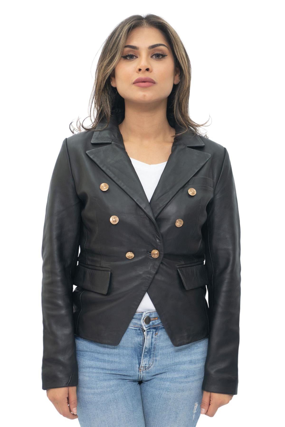 Leather Military Blazer Jacket-Aalborg by INFINITY LEATHER