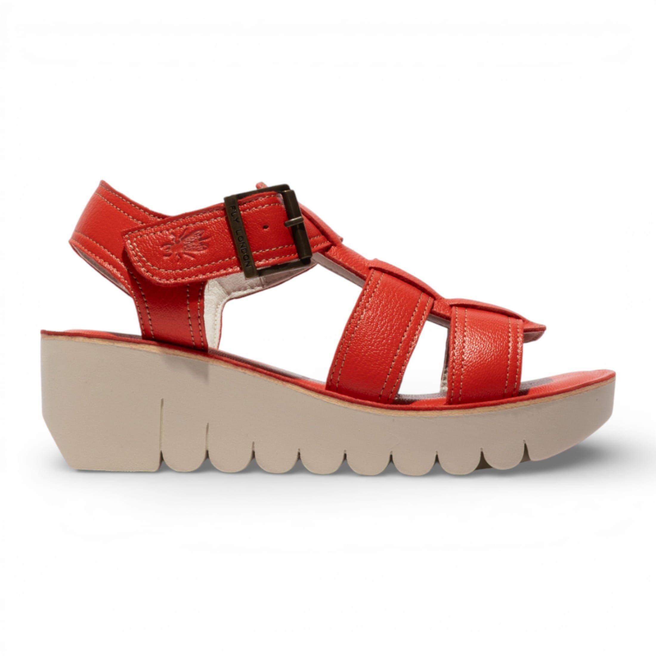 Leather Wedge Platform Summer Sandals - YUDD236FLY by INFINITY LEATHER