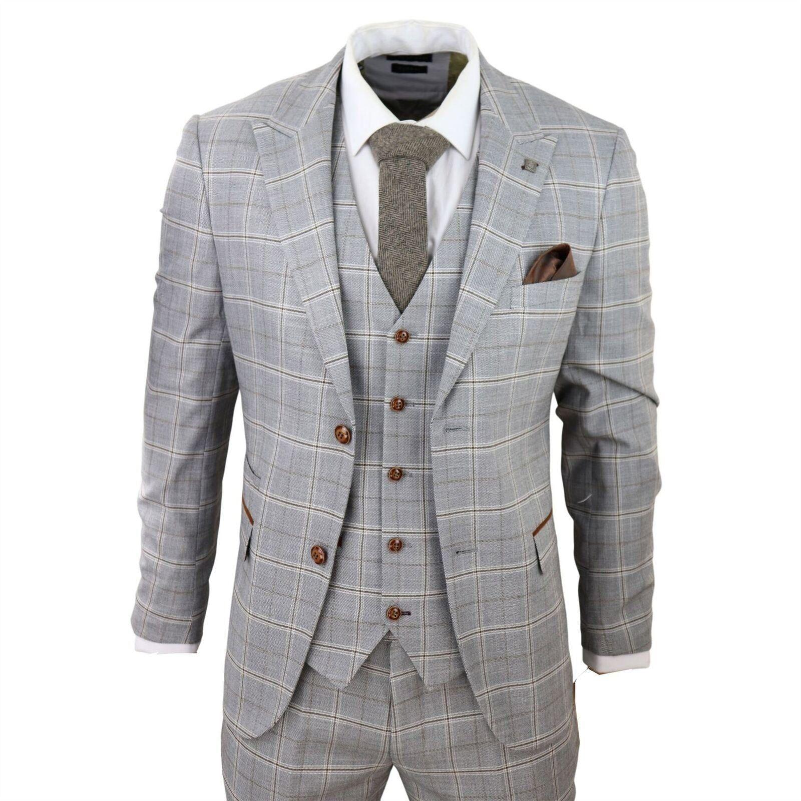 Light 3 Piece Velvet Trims Tailored Fit Suit by INFINITY LEATHER