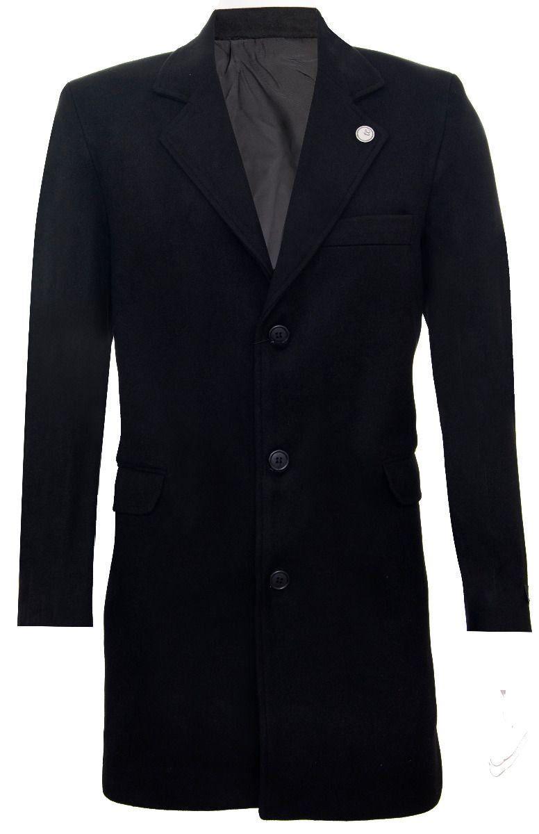 Long Wool Slim Fit Overcoat by INFINITY LEATHER