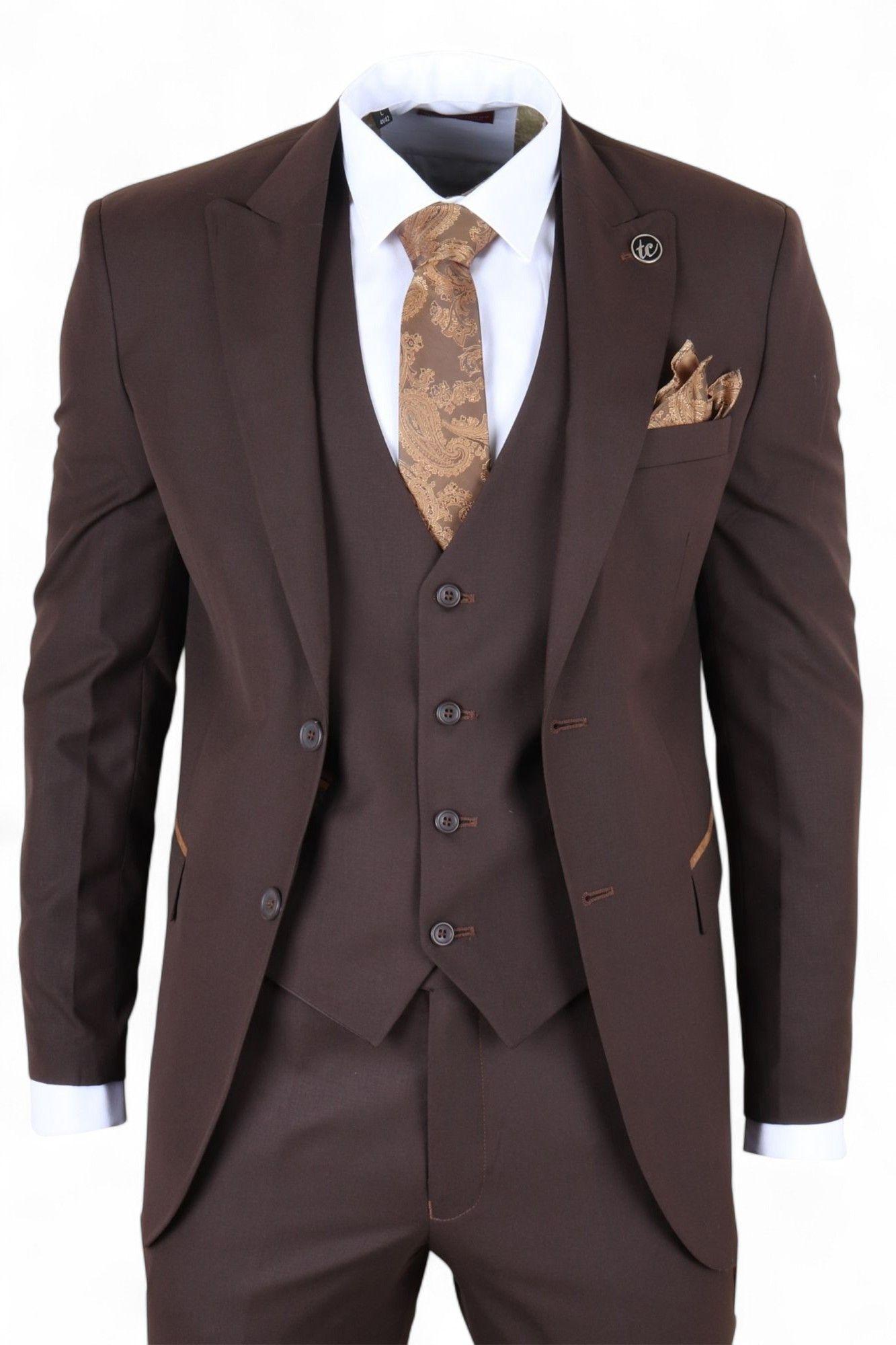 Men's 3 Piece Plain Work Formal Suit by INFINITY LEATHER