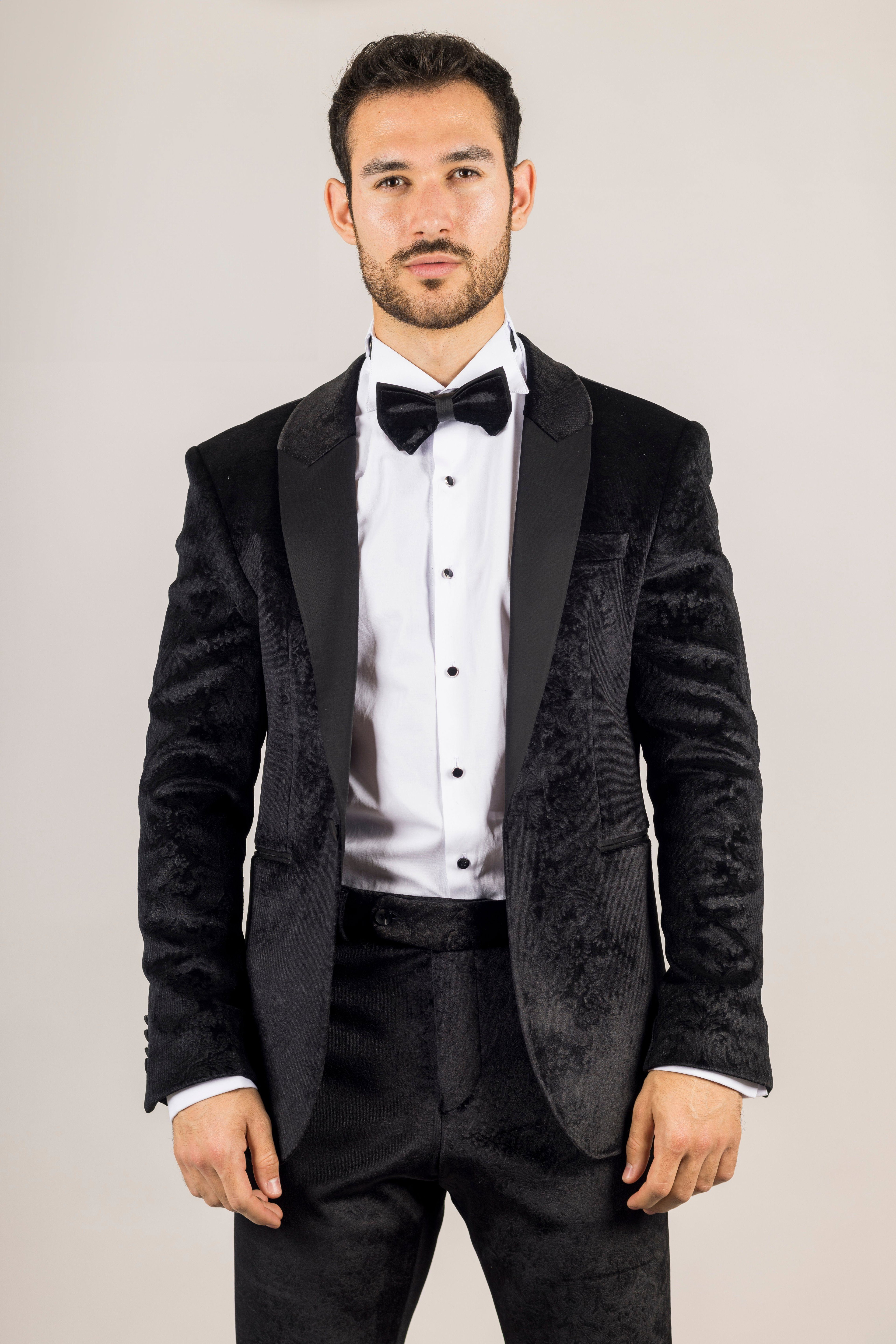 Men's 3 Piece Velvet Wedding Tuxedo Formal Suit by INFINITY LEATHER