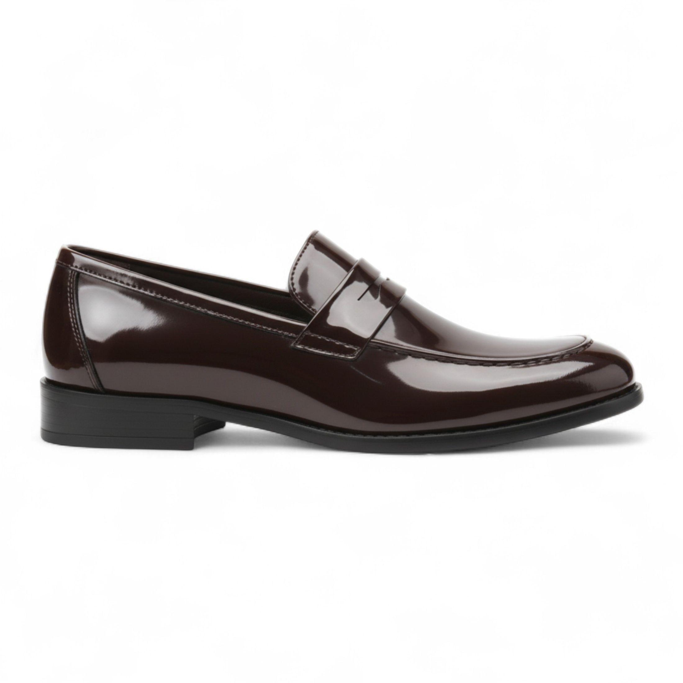 Patent Faux Leather Formal Penny Loafers -N1033 by INFINITY LEATHER