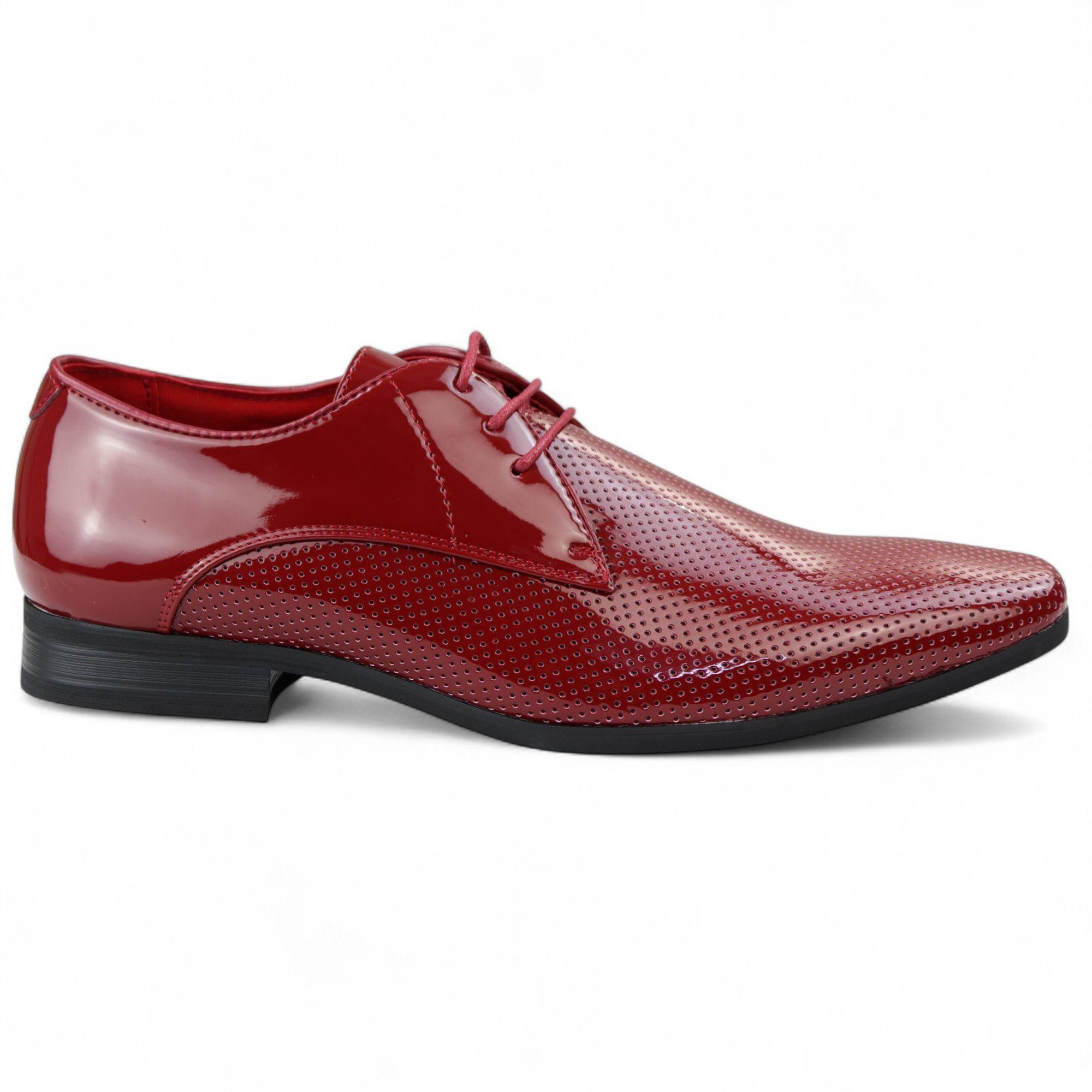 Pointed Toe Formal Lace Up Perforated Shoes by INFINITY LEATHER