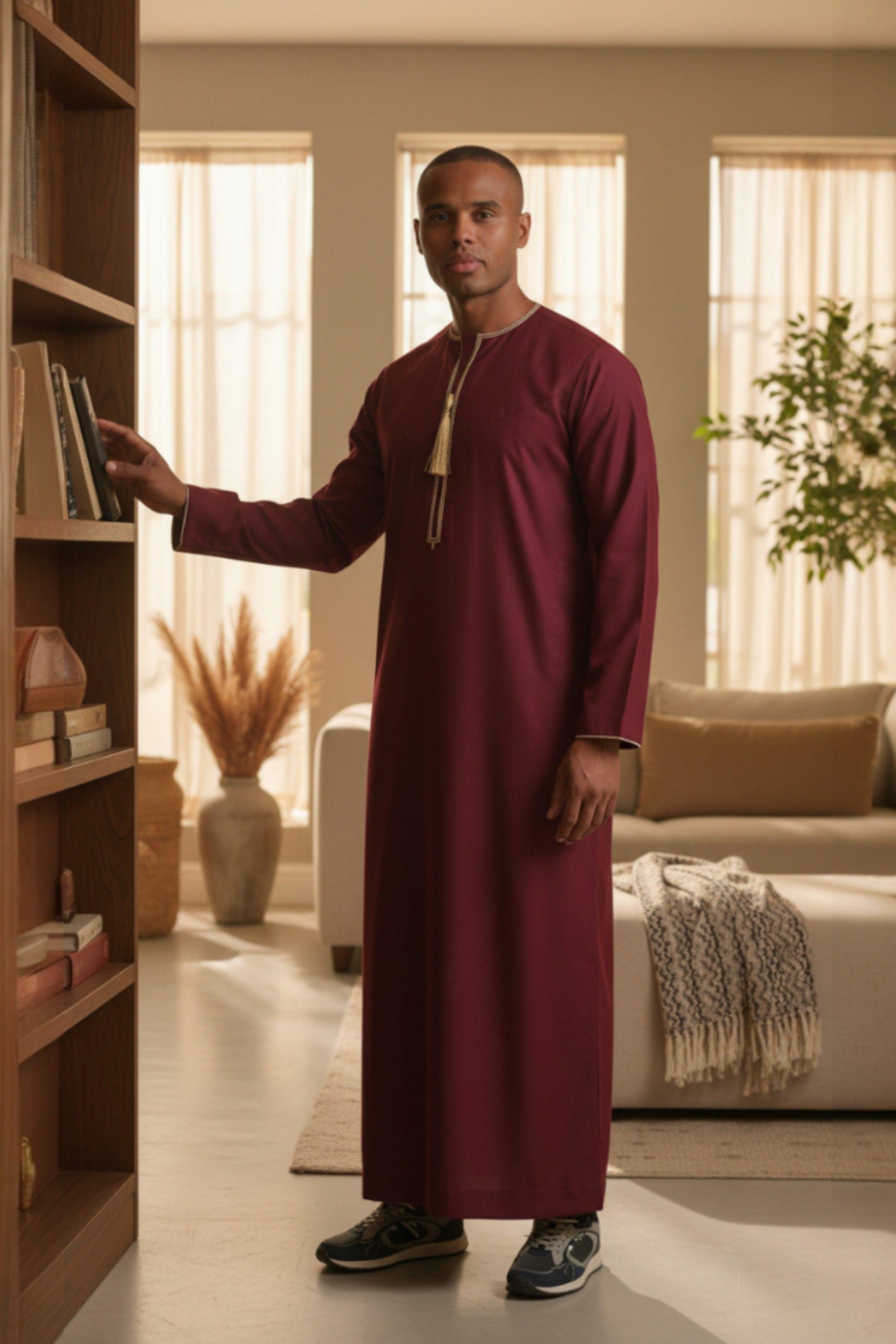Ramadan Moroccan Thobe Robe Emirati Eid Jubba LFS-TT-003 by INFINITY LEATHER