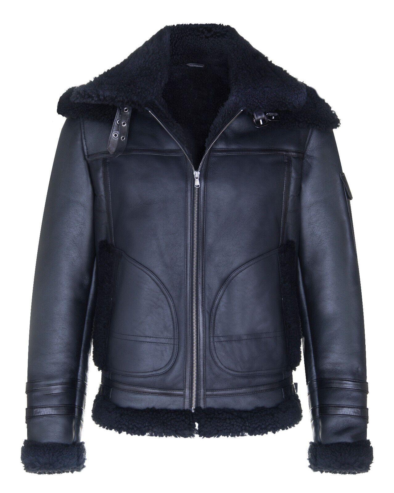 Retro Sheepskin Bomber Jacket-Asheville by INFINITY LEATHER