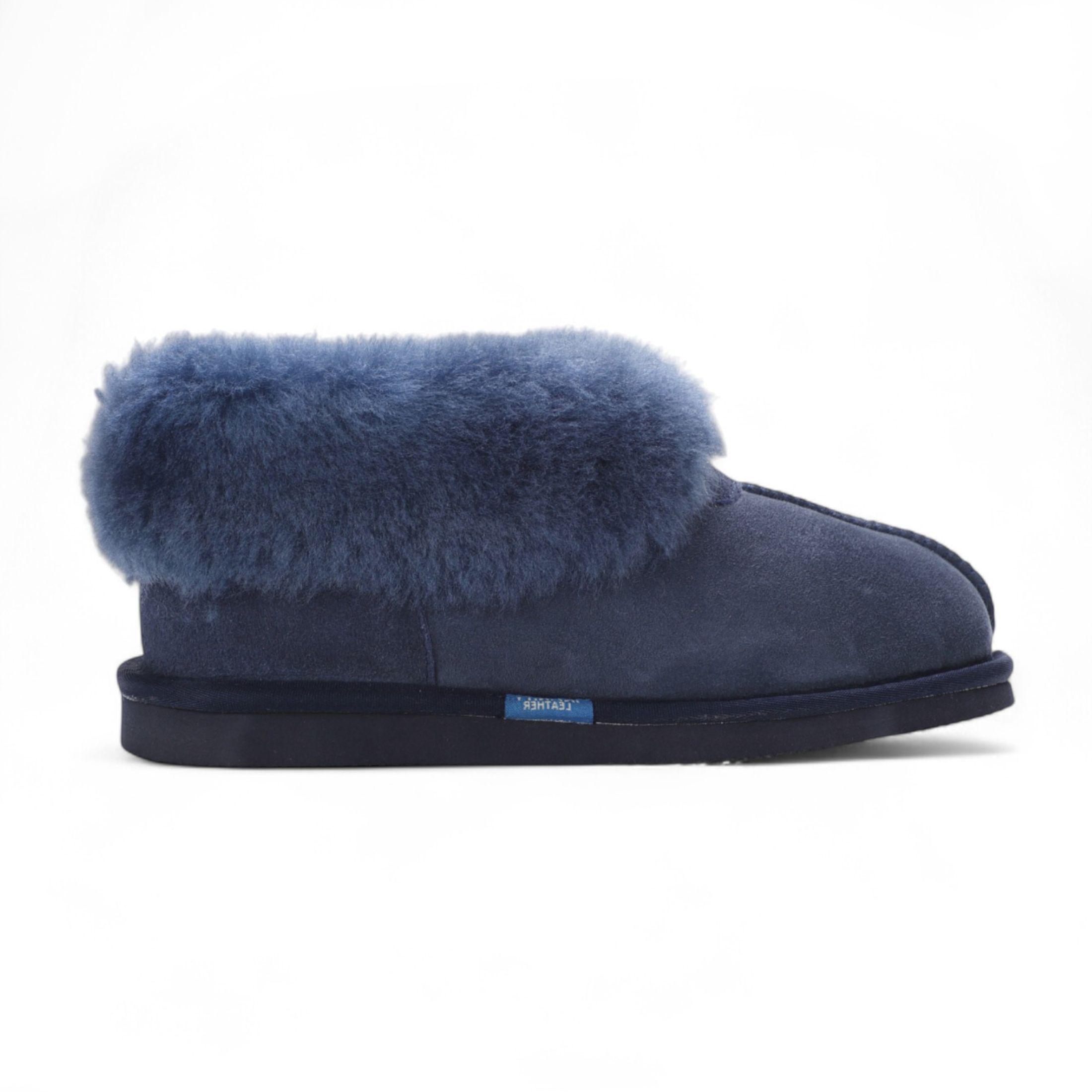 Sheepskin Suede Ankle Slip-On Bootie Winter - Glacier by INFINITY LEATHER
