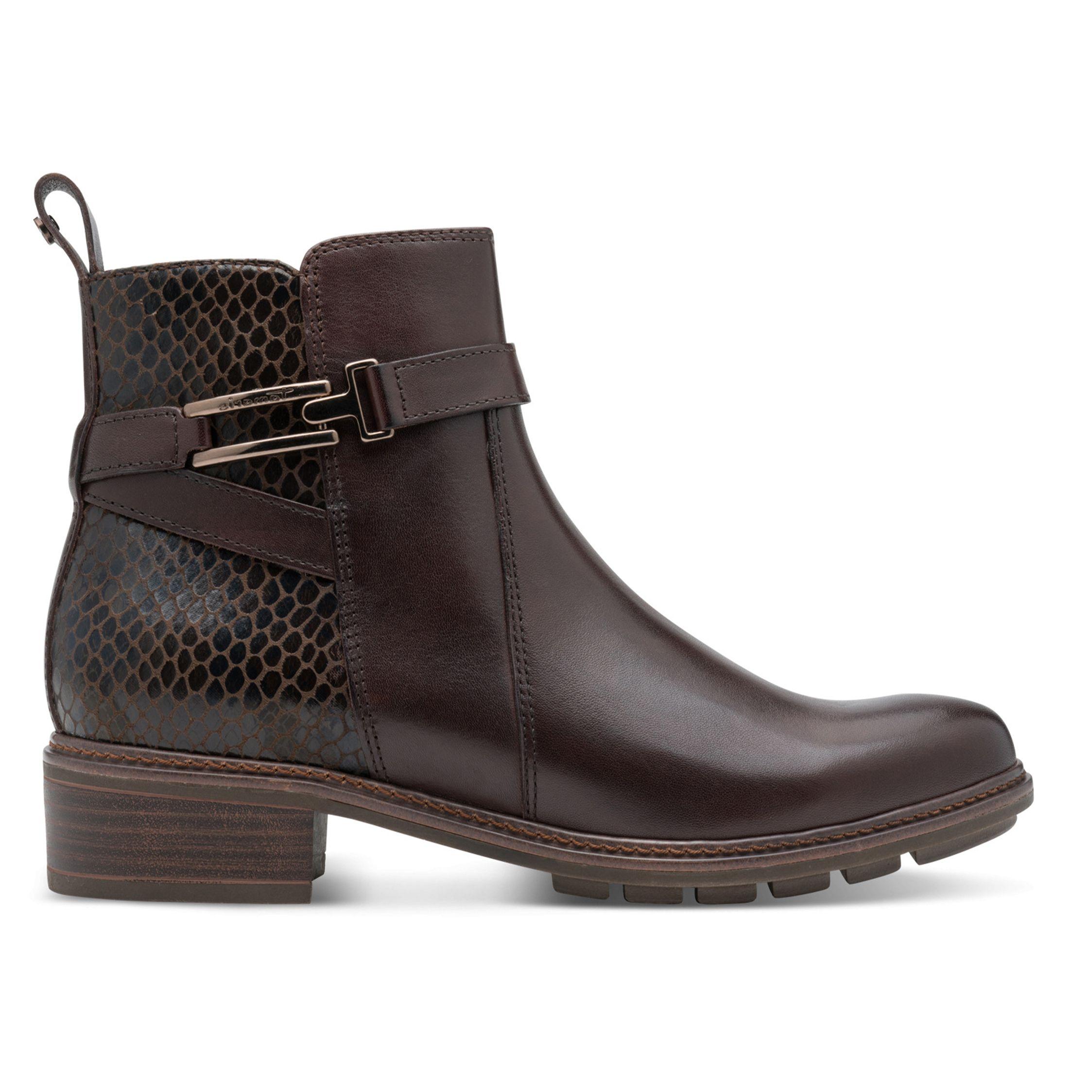 Tamaris Leather Buckled Zip Biker Ankle Boots by INFINITY LEATHER