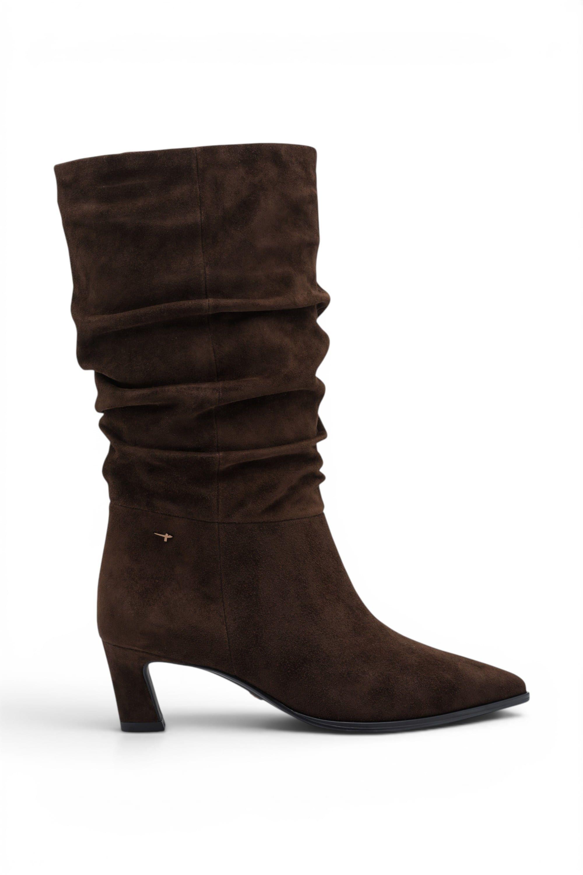 Tamaris Suede Mid-Calf Heeled Long Boots - 25308-47 by INFINITY LEATHER