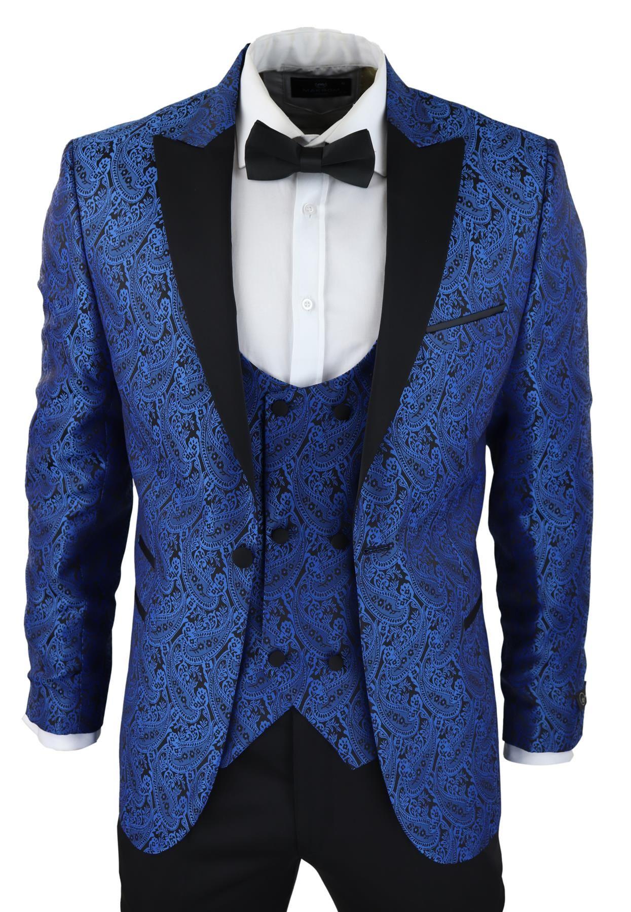 Tuxedo Blazer Waistcoat Brocade Satin Paisley Dinner Jacket by INFINITY LEATHER