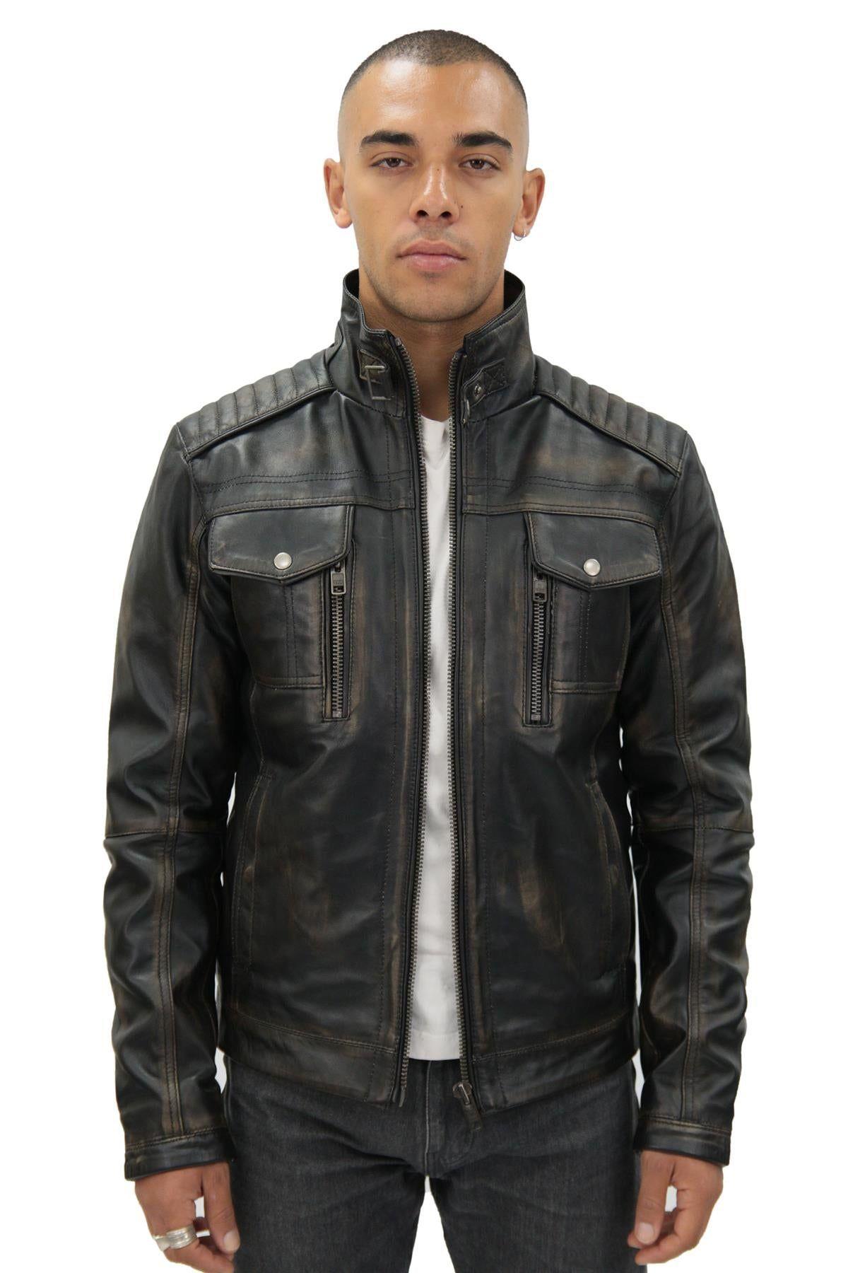 Vintage Leather Biker Jacket-Cape Town by INFINITY LEATHER