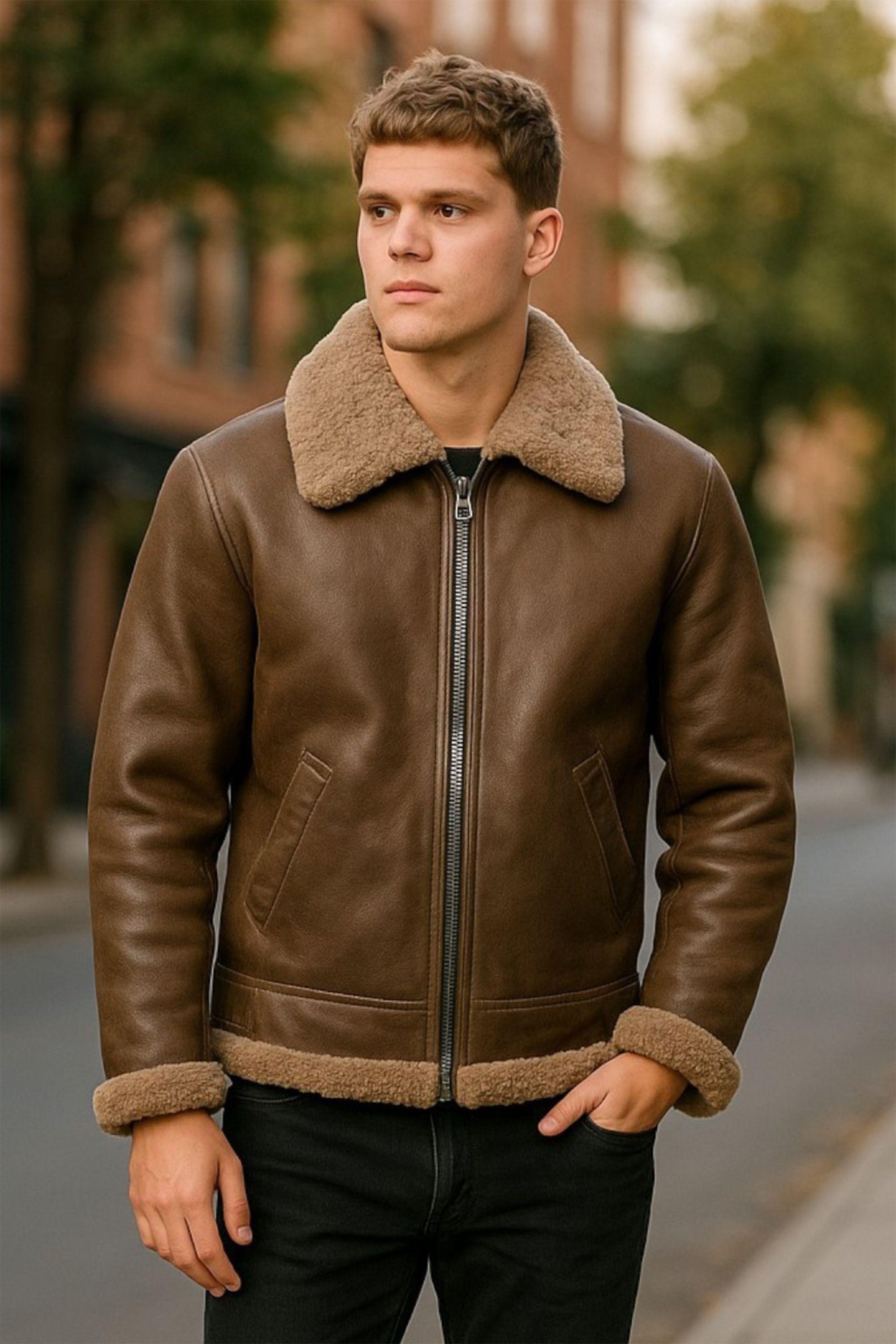 WW2 B3 Sheepskin Leather Flying Aviator Jacket-Seshego by INFINITY LEATHER