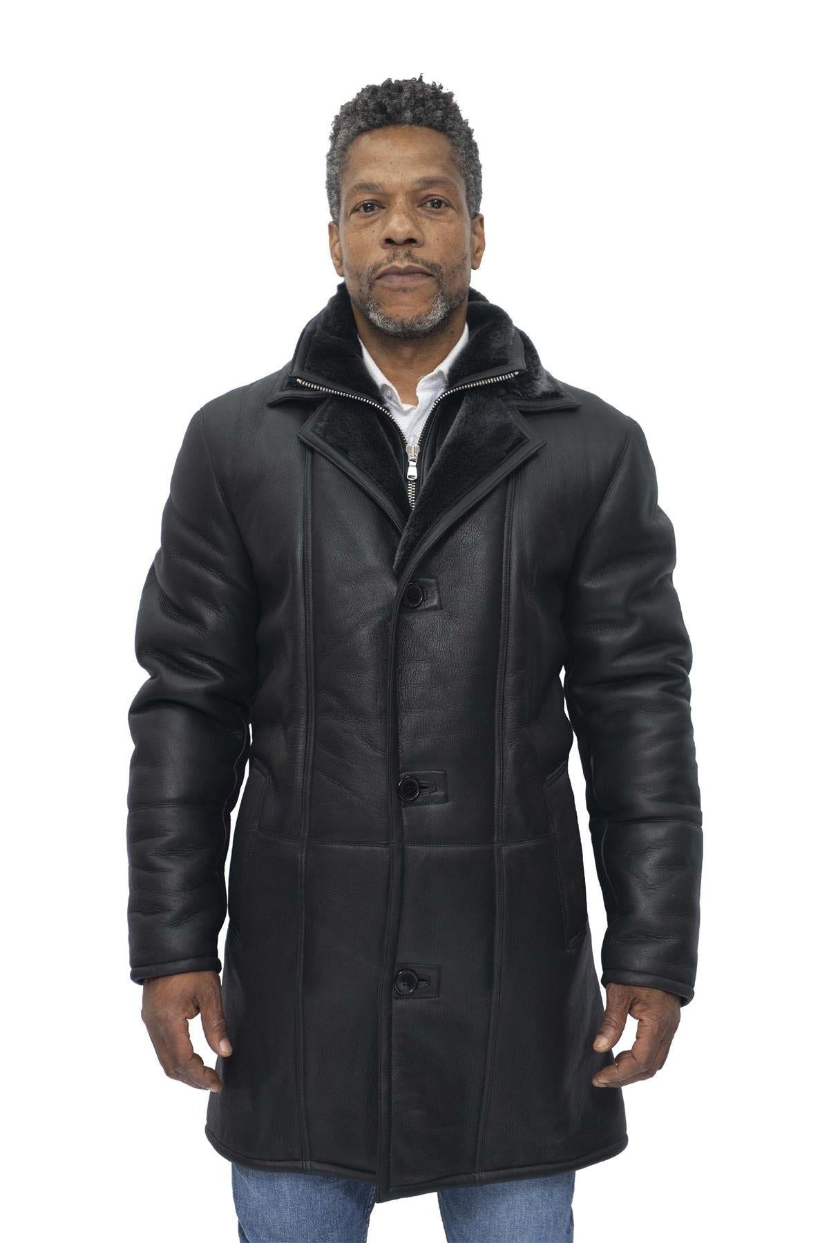 Warm Shearling Sheepskin Leather Coat-Ilford by INFINITY LEATHER