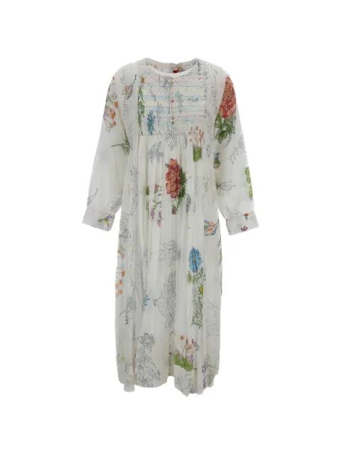 Trumpet floral-print midi dress by INJIRI