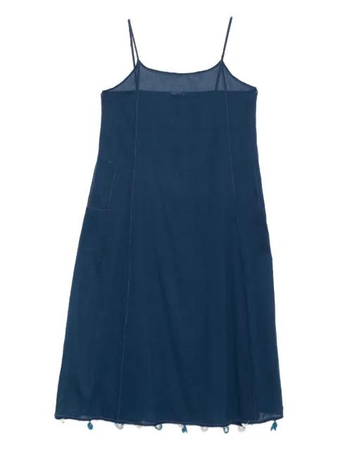 tassel-trimmed slip midi dress by INJIRI