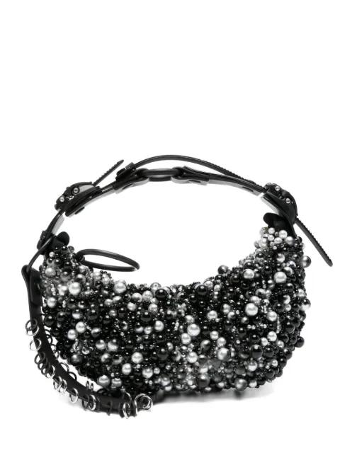 pearls embellished cross body bag by INNERRAUM