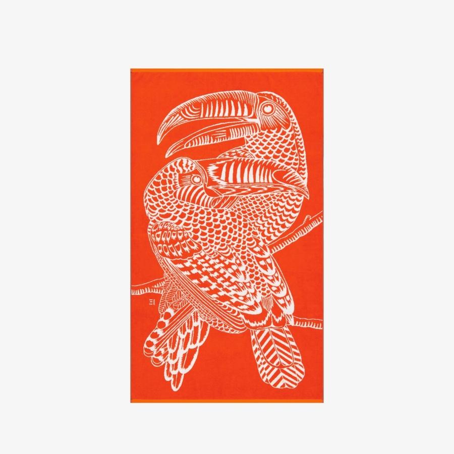 Inoui Editions Toucan Beach Towel  Orange by INOUI EDITIONS
