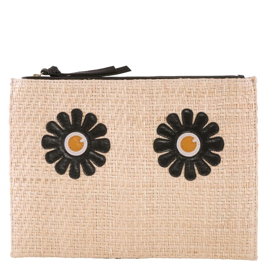 Inoui Editions Woven Daisy Embroidered Pouch by INOUI EDITIONS