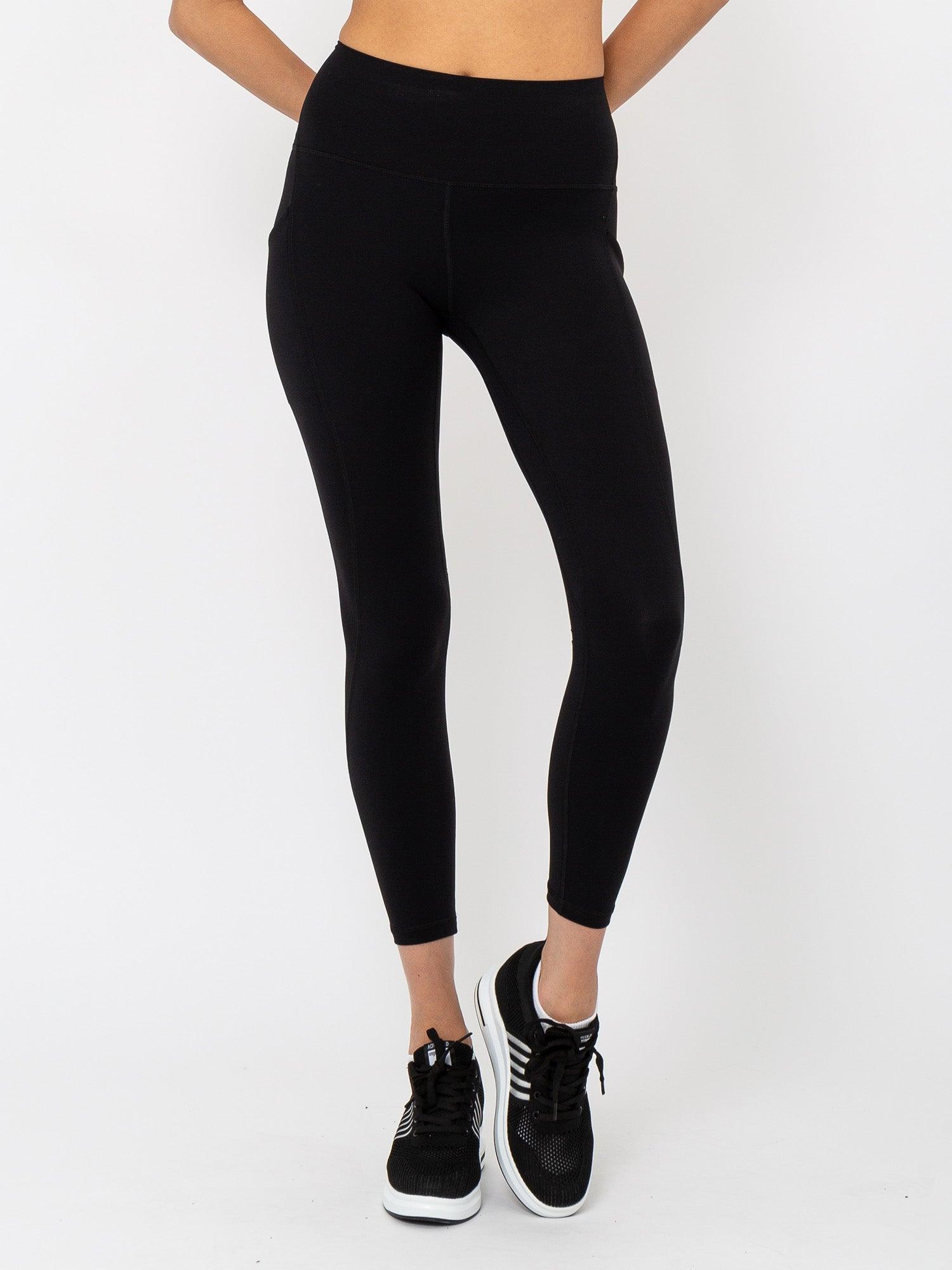 Ashley 7/8 Black Legging - soft polyamide technical fabric. by INPHORM