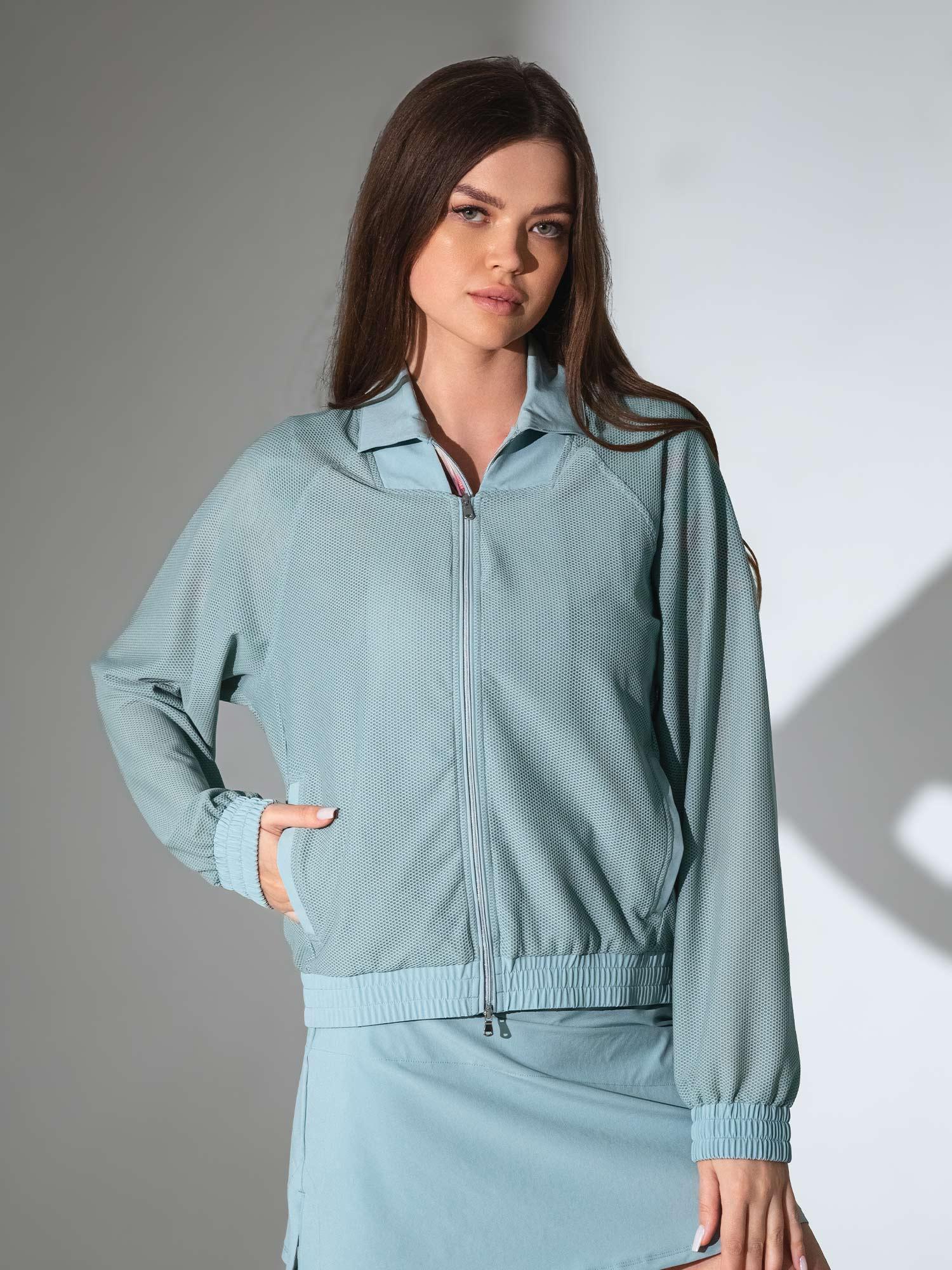 Athletic Mesh Jacket -Two-Way Zip UV 50+ Performance | Green by INPHORM