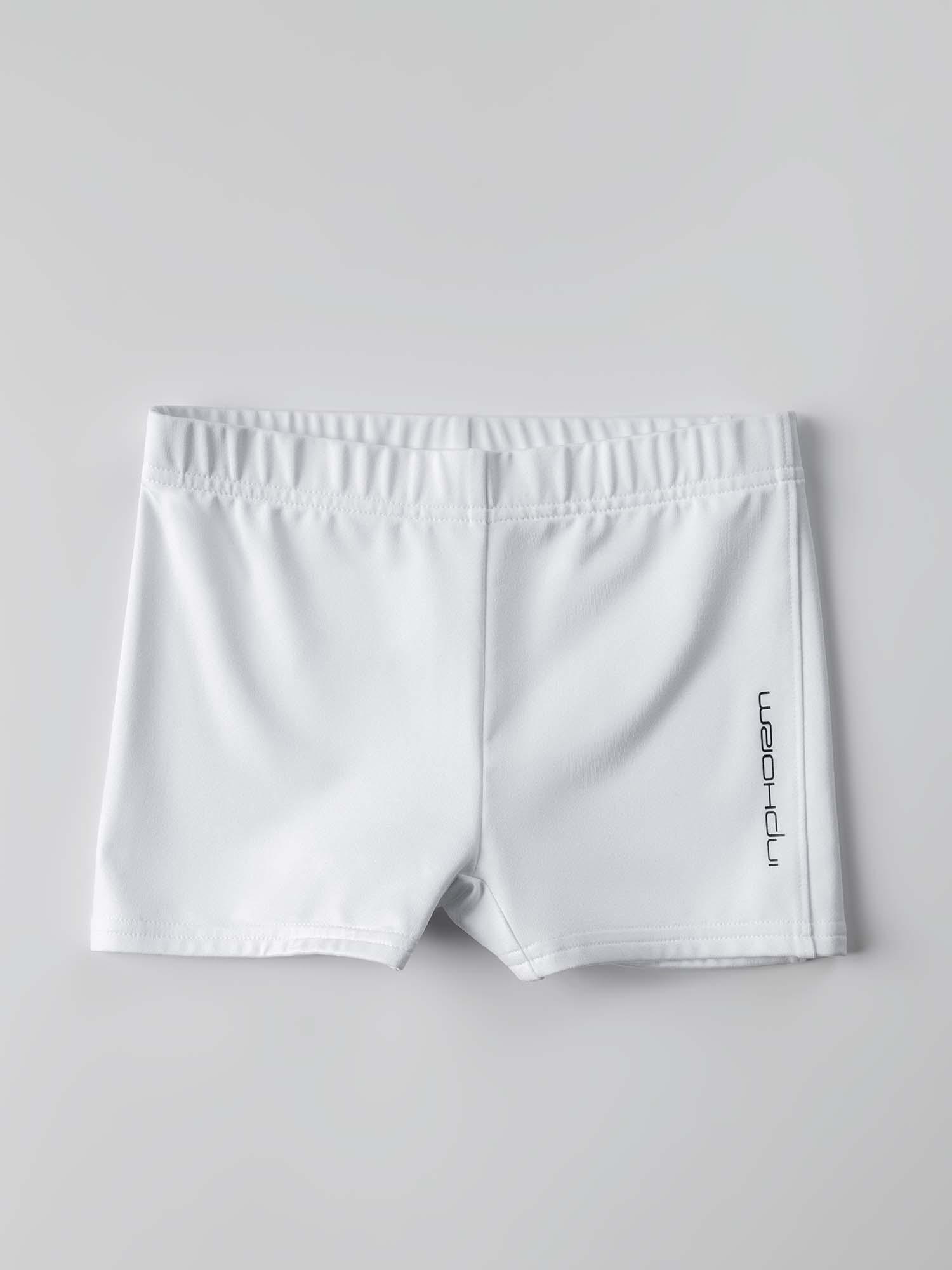 Girls Activewear Compression Shorts in White by INPHORM