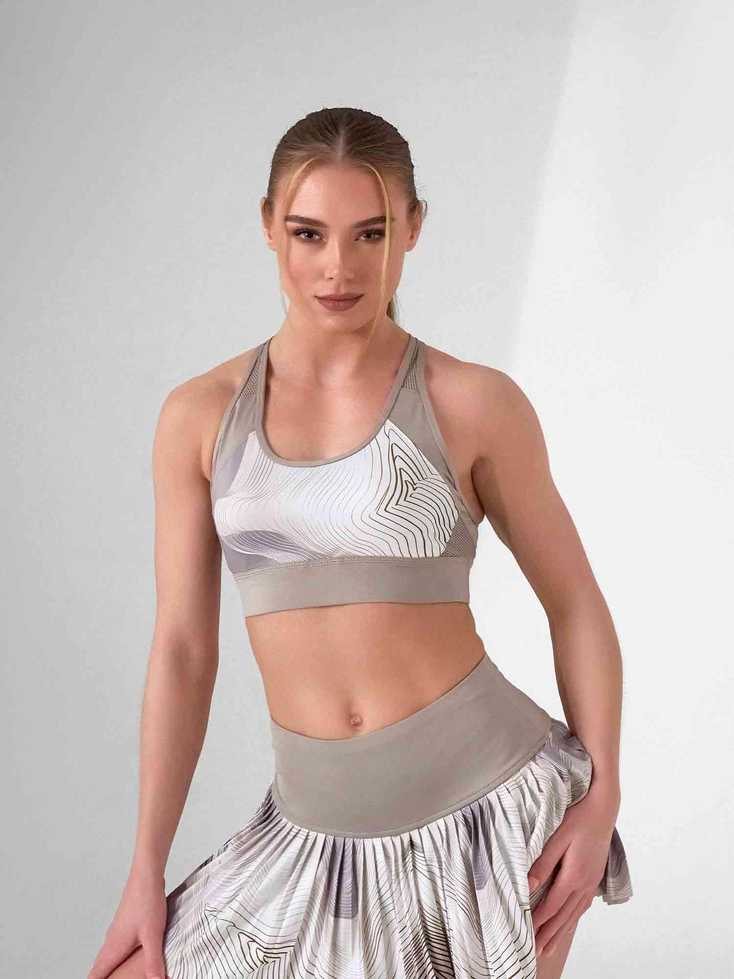 High Impact Compression Sports Bra with Cross Back Design by INPHORM