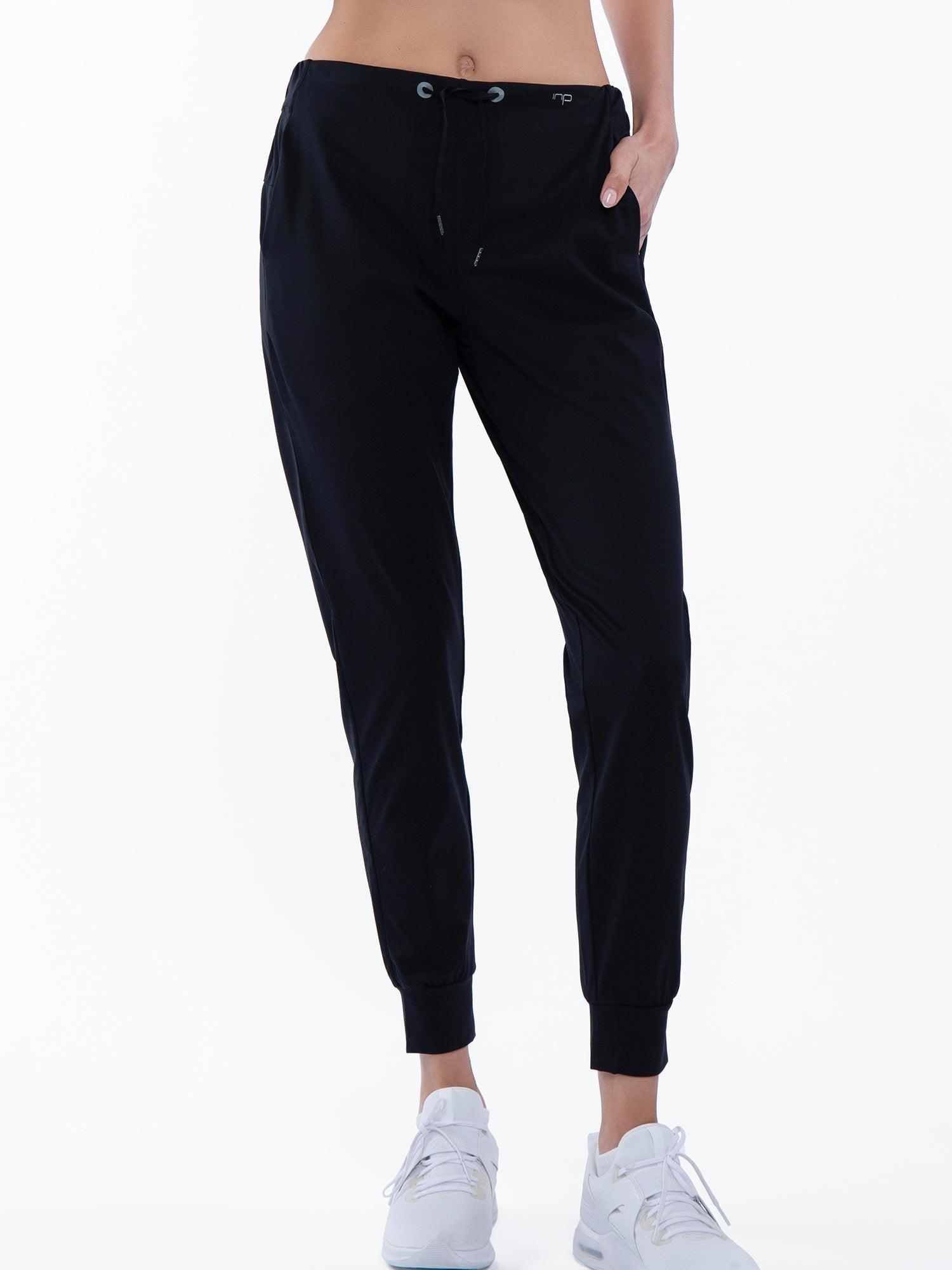 INPHORM Women's Soft Nylon Jogger Pants in Black by INPHORM