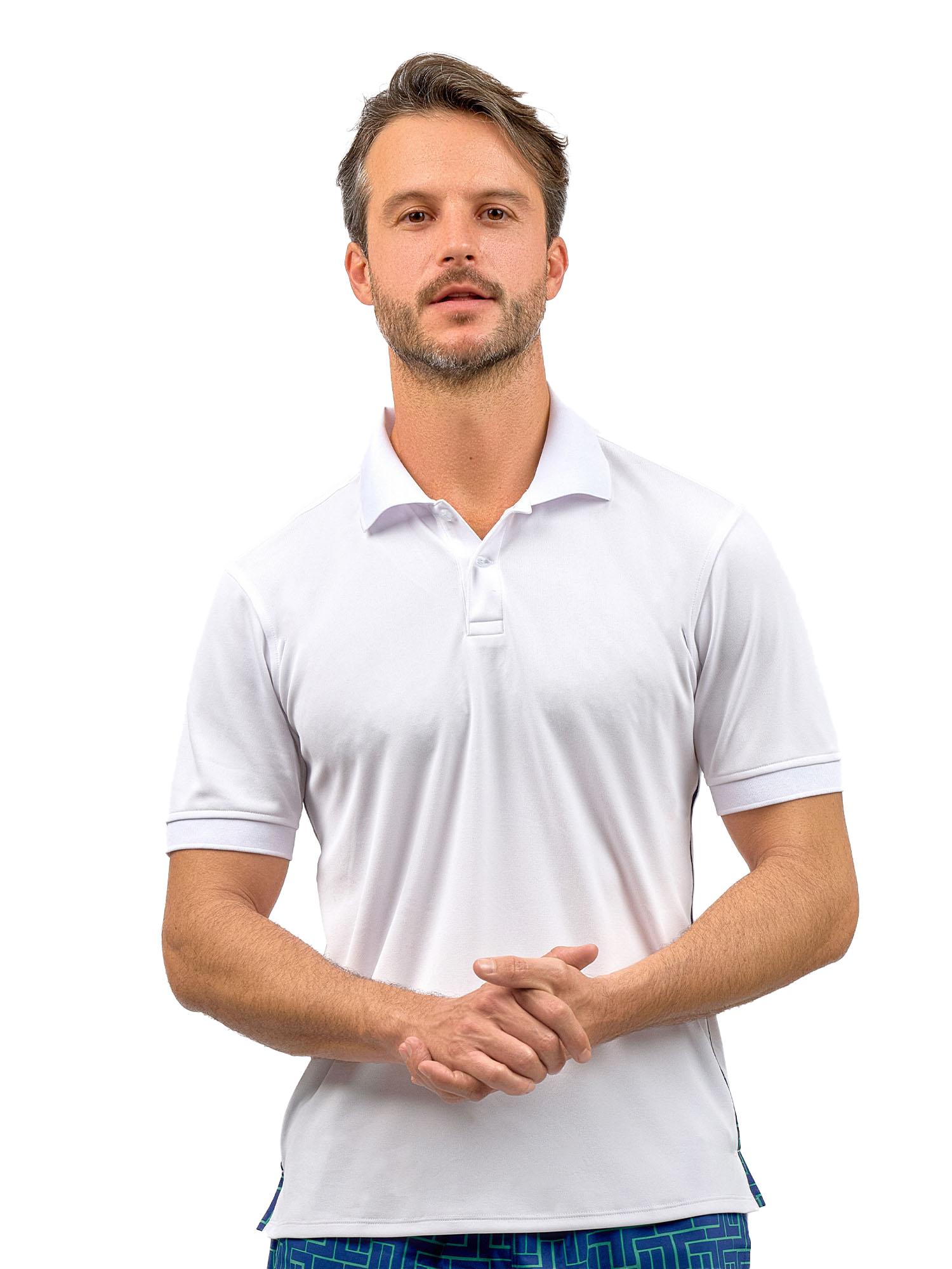Men's Golf Polo & Tennis Polo in White/Ink/Tessel by INPHORM
