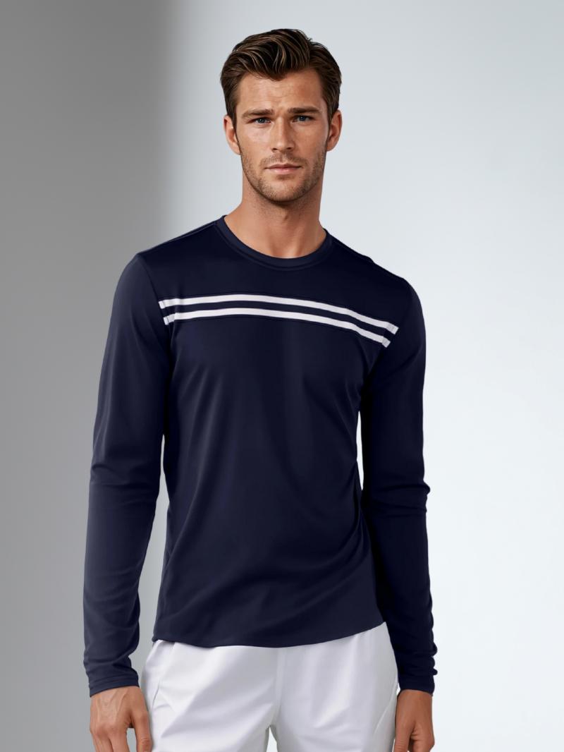 Performance Long Sleeve Crew Neck - Midnight/White by INPHORM