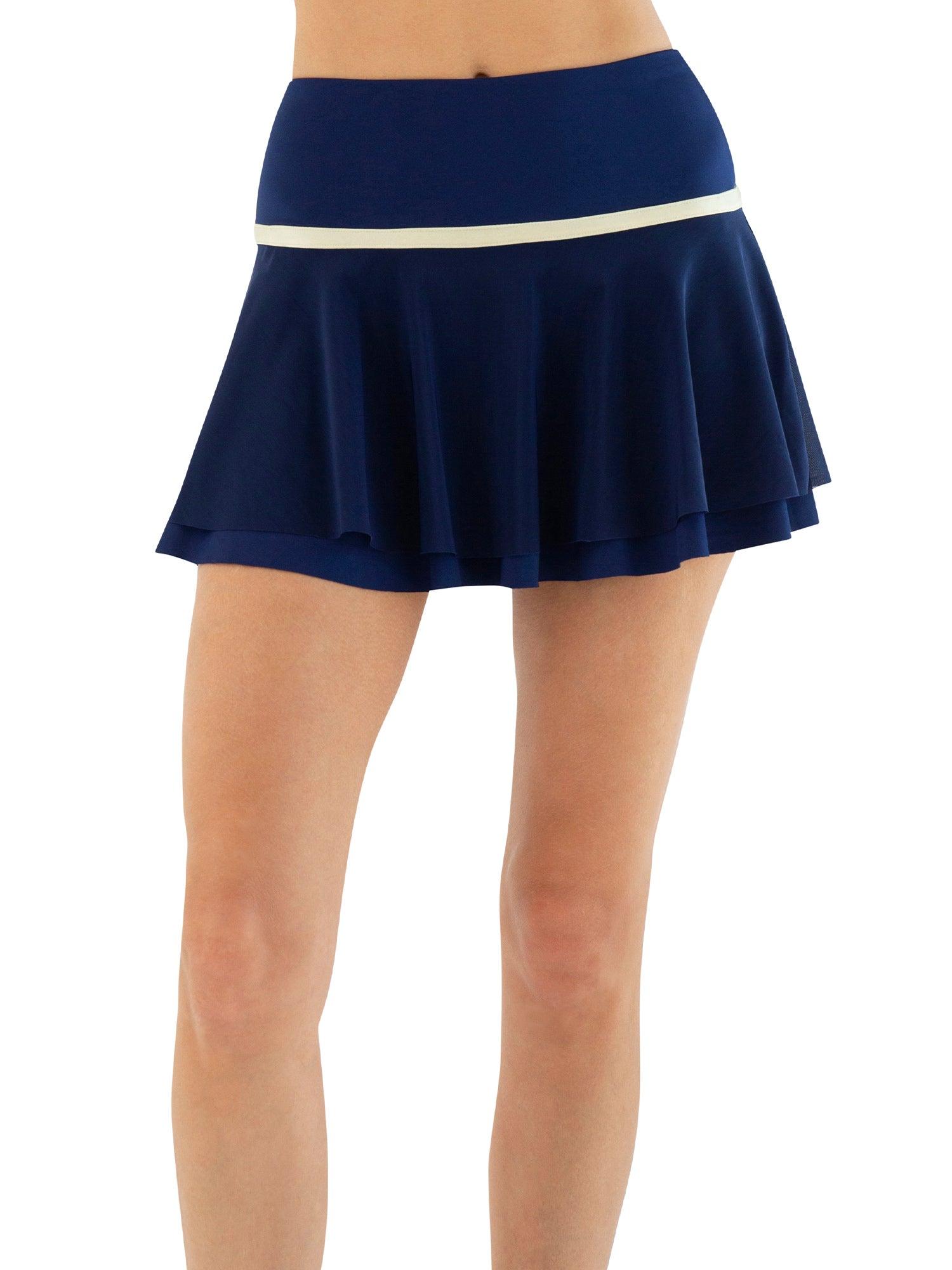 Premium Flounce Skirt with Mesh Overlay & Built-In Shorts by INPHORM