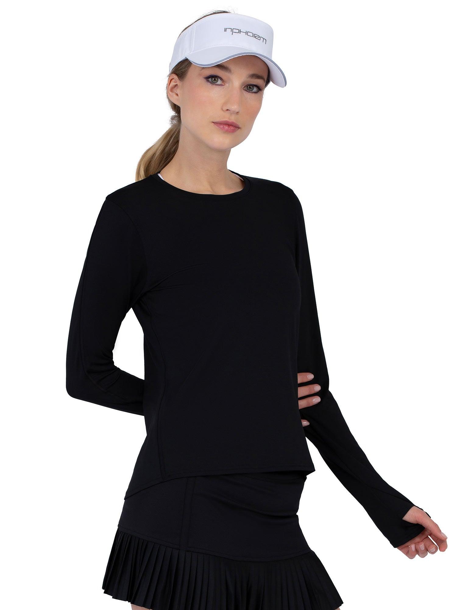 Women's Activewear Long Sleeve Crew Neck in Black by INPHORM