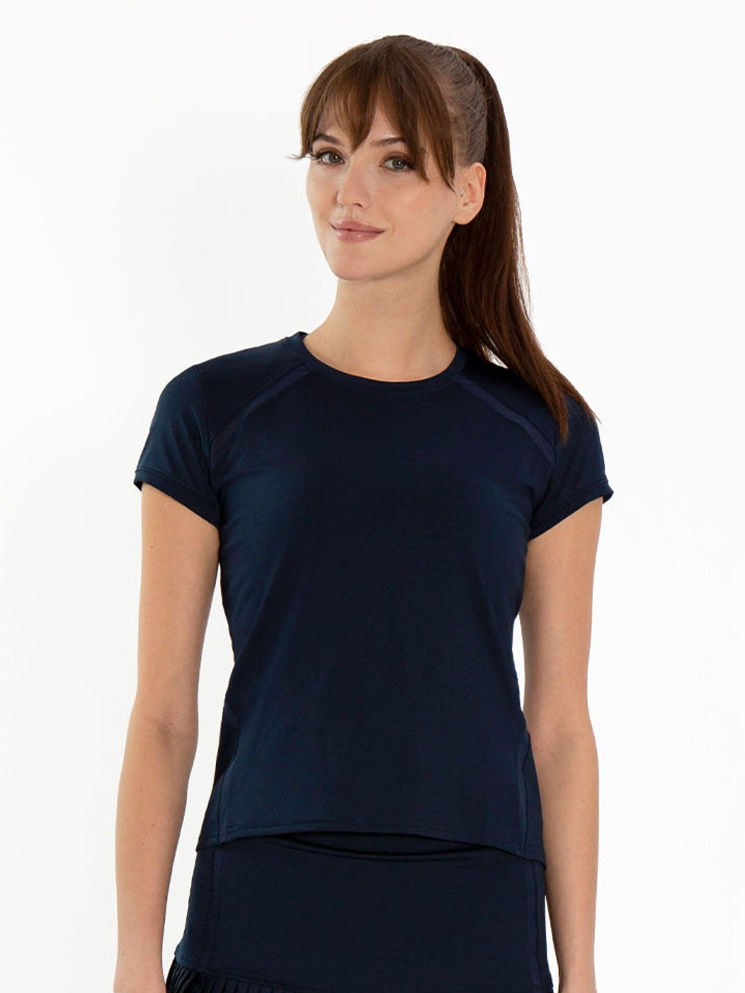 Women's Activewear Short Sleeve Crew Neck T-Shirt Midnight by INPHORM