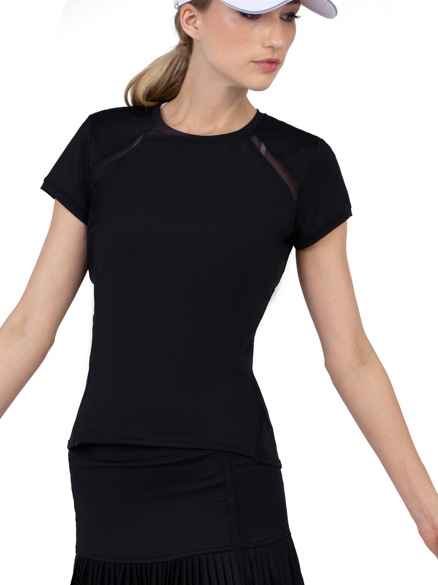 Women's Activewear Short Sleeve Crew Neck T-Shirt in Black by INPHORM