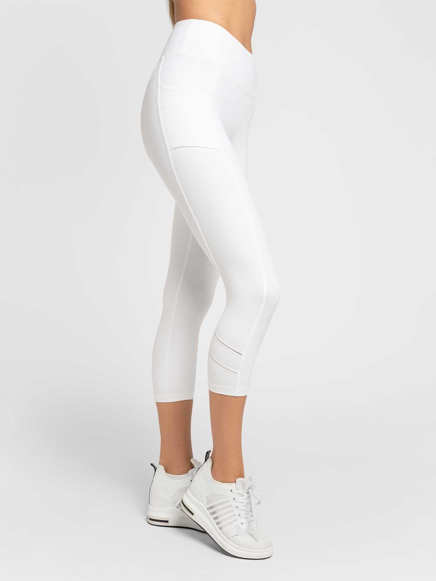 Women's Capri Leggings in White / Silver by INPHORM
