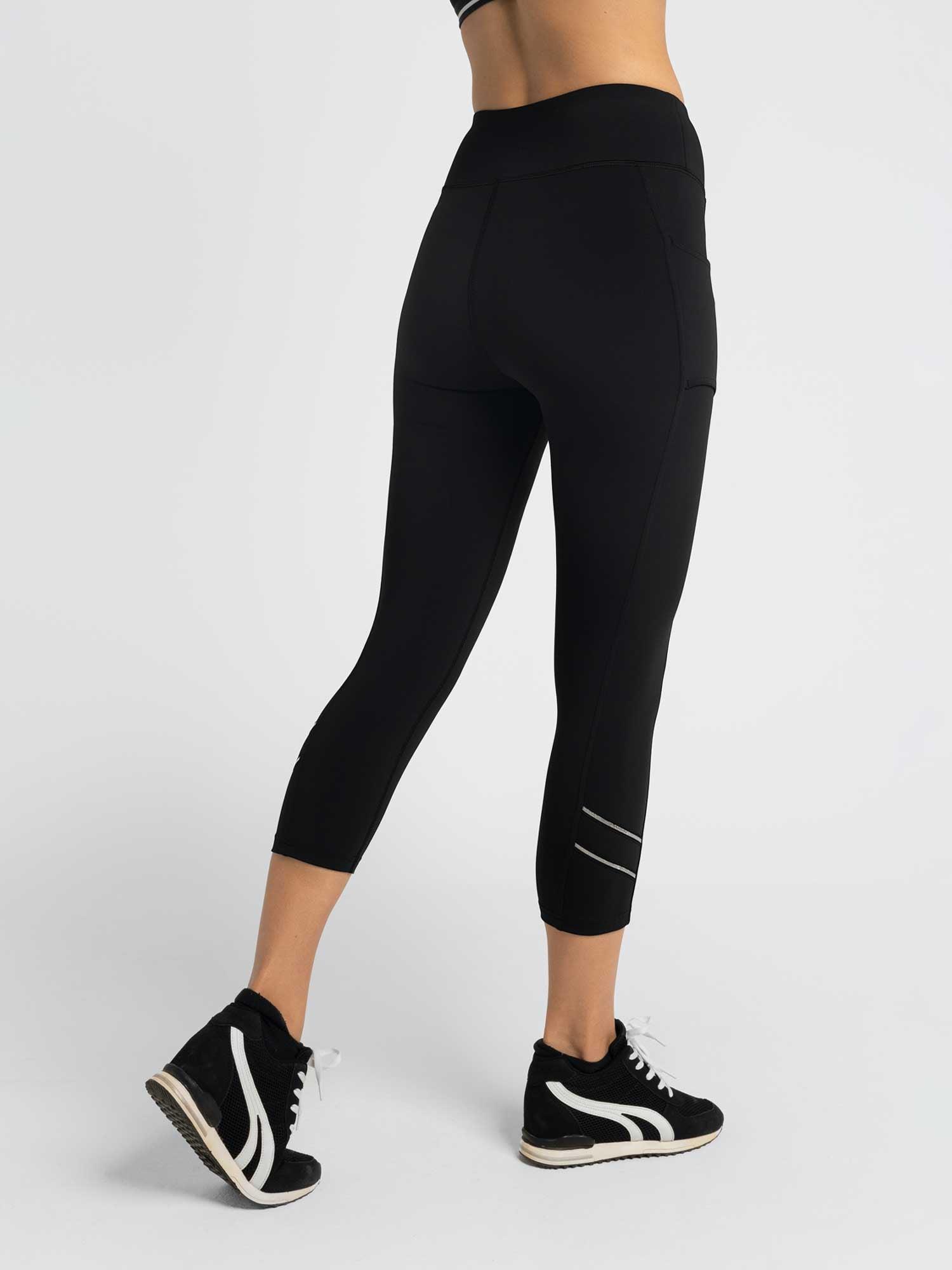 Women's Golf Pants Zone Capri Leggings in Black / Silver by INPHORM