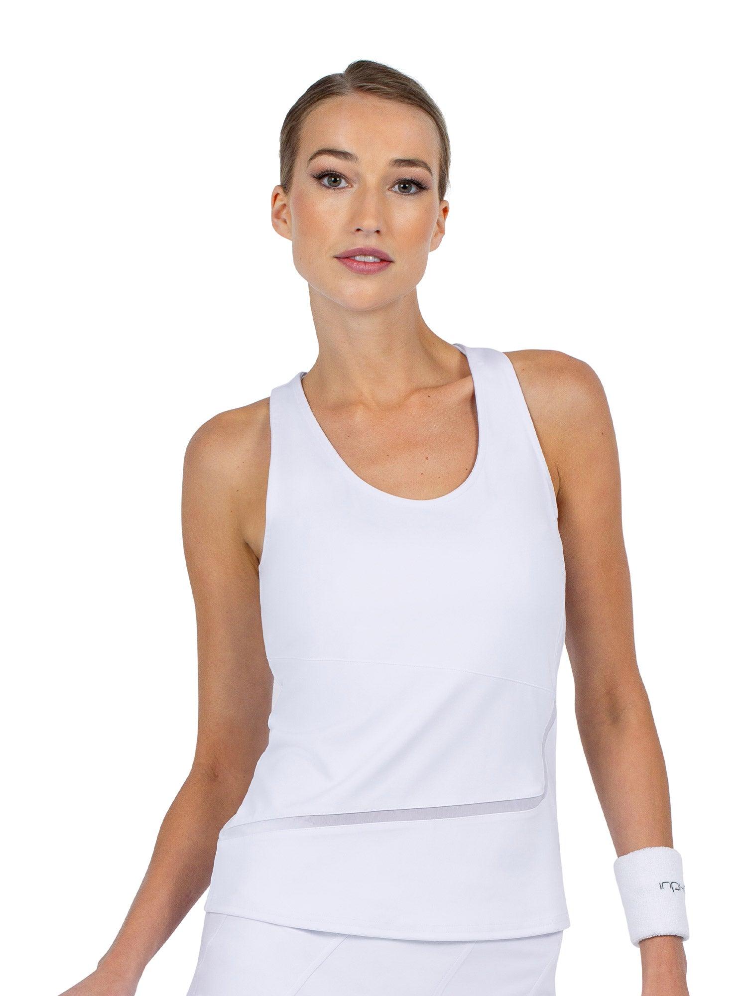 Women's Tennis Clothes Baseline Tank Top in White by INPHORM