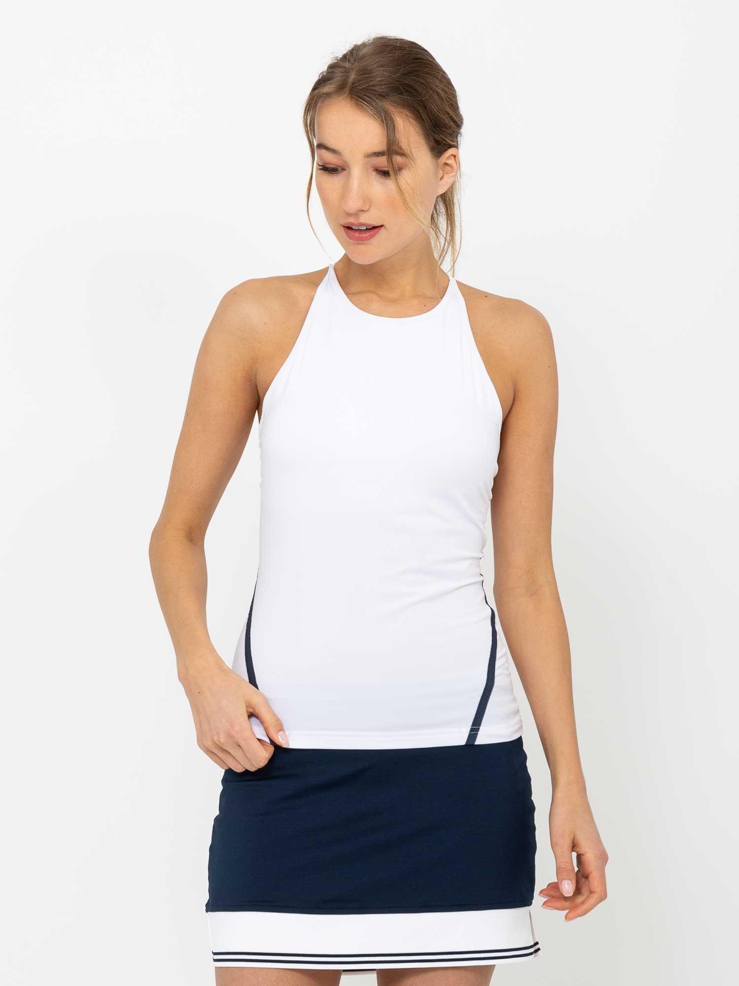 Women's Tennis Clothes Tennis Tank Top in White / Midnight by INPHORM