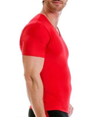 Men's Compression Activewear Short Sleeve V-Neck T-shirt by INSTASLIM