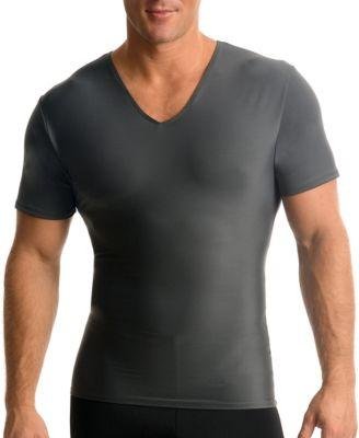 Men's Compression Activewear Short Sleeve V-Neck T-shirt by INSTASLIM