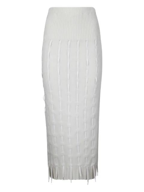 ribbed midi skirt by INSTITUTION