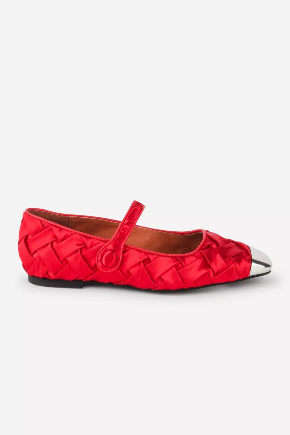 Intentionally Blank Ribbons Satin Braided Mary Jane Flat by INTENTIONALLY BLANK
