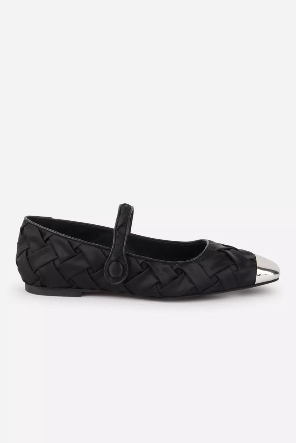 Intentionally Blank Ribbons Satin Braided Mary Jane Flat by INTENTIONALLY BLANK