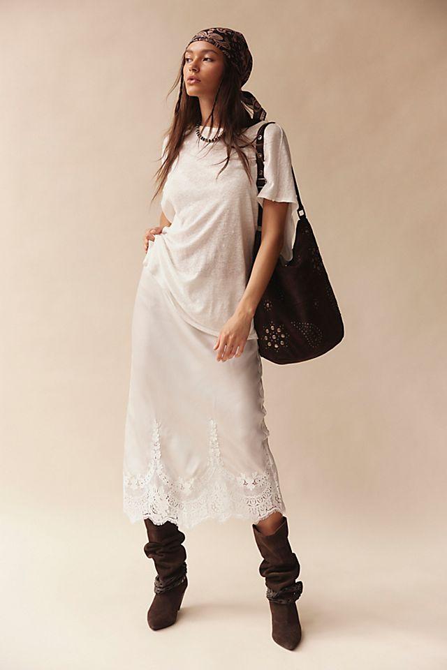 Sweet Escape Midi Slip Skirt by INTIMATELY | FREE PEOPLE